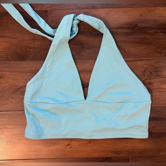 Garage Blue Halter Crop Top – Size Large - Picture 2 of 8